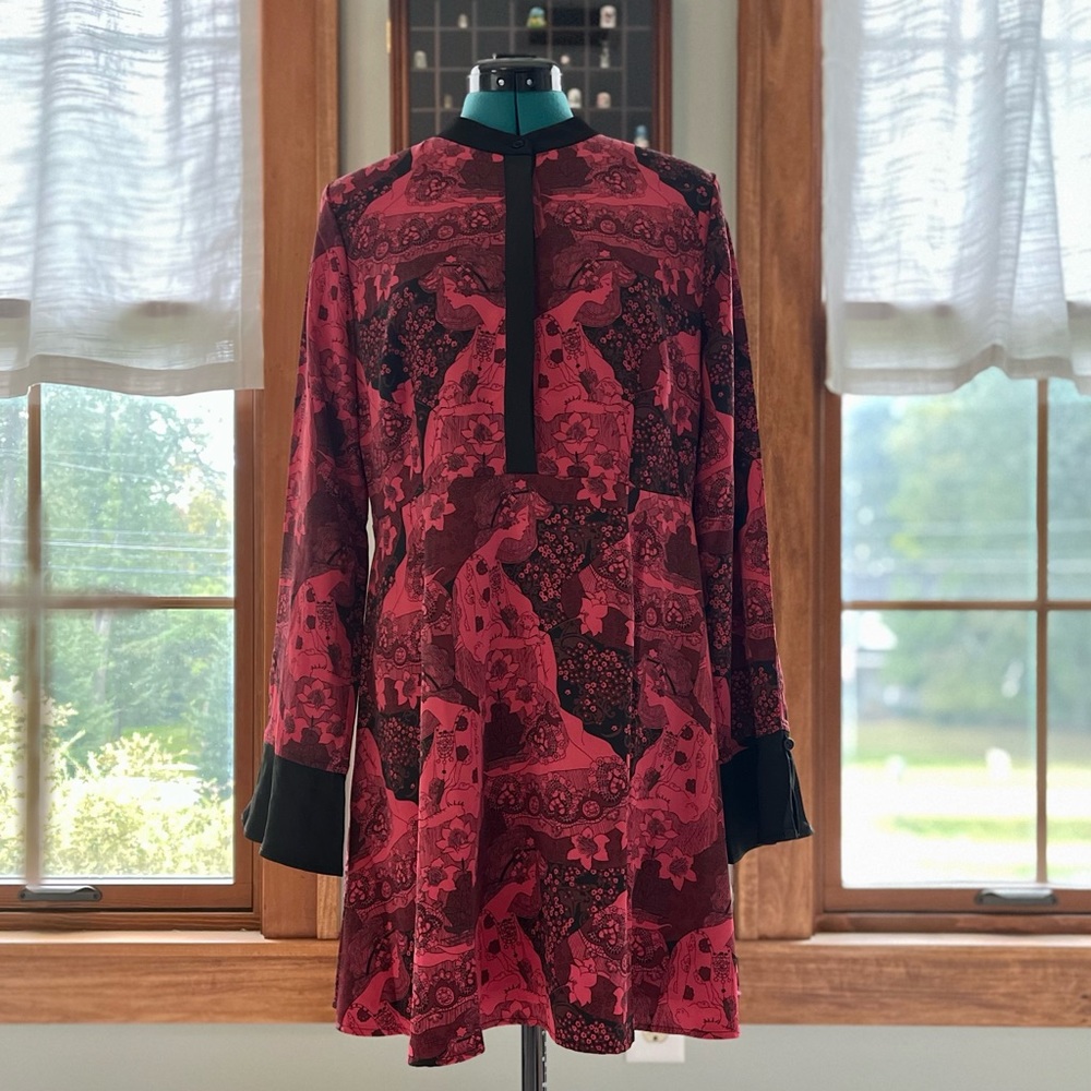 Sz 10 ModCloth Retro romance long sleeve dress
